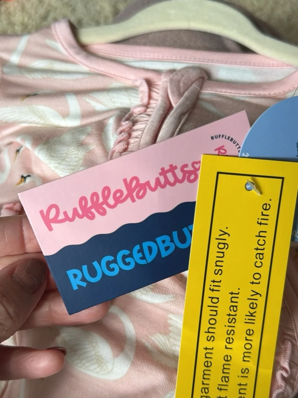 Ruffle Butts Pink Swan Zip Ruffle Footless Sleep Sack